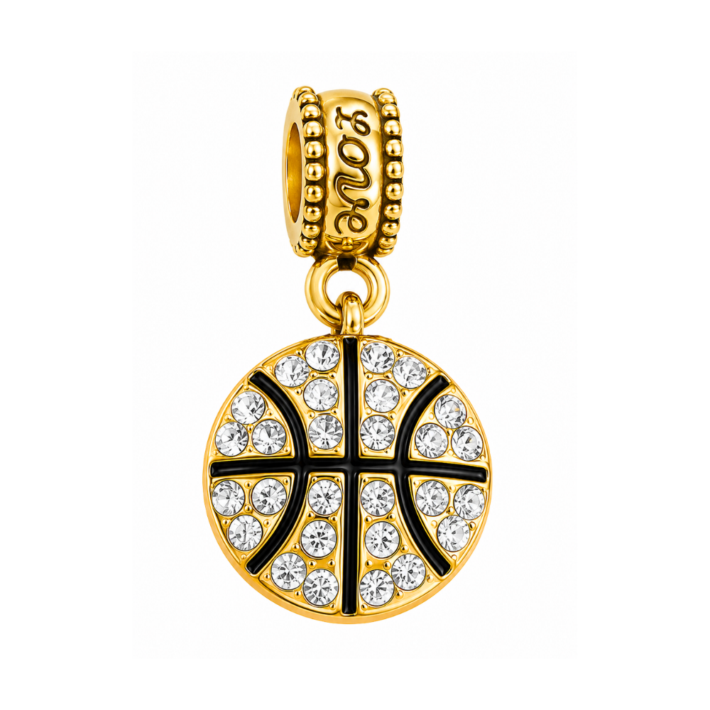 Basketball Charm Bead - Gold