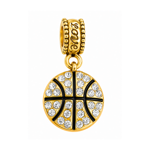 Basketball Charm Bead - Gold