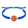 Royal blue rope bracelet featuring a central silver basketball charm