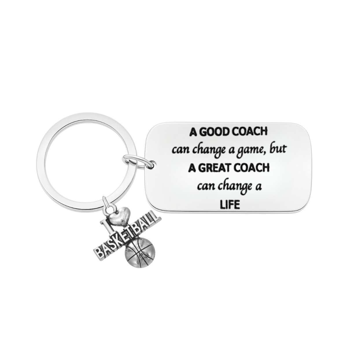 Basketball Coach Keychain - A Great Coach Can Change a Life