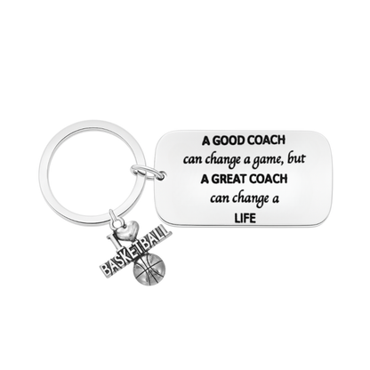 Basketball Coach Keychain - A Great Coach Can Change a Life