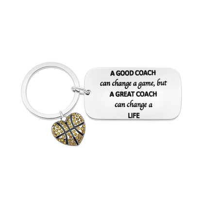 Basketball Coach Keychain - A Great Coach Can Change a Life