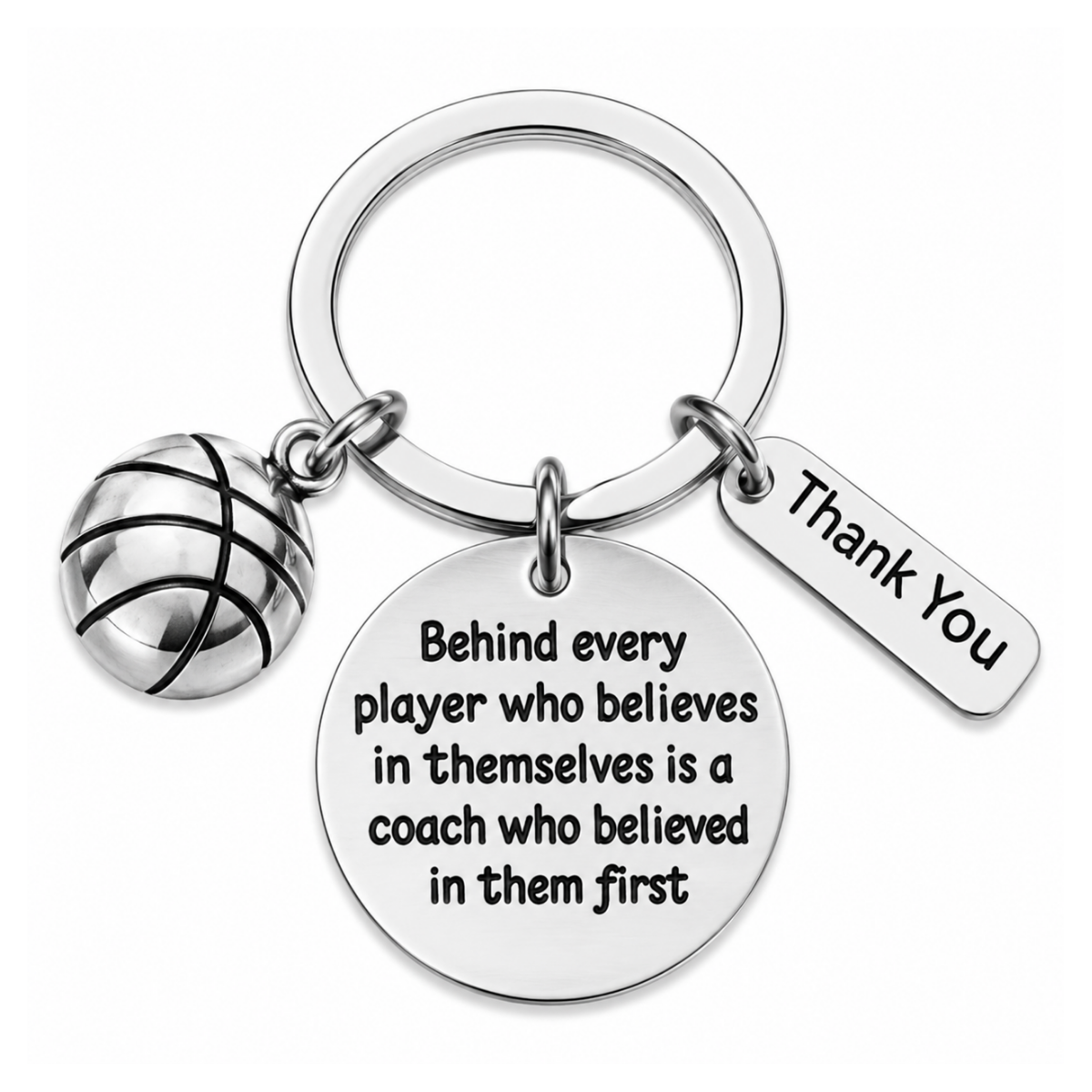 Basketball Coach Keychain with Inpirational Charms