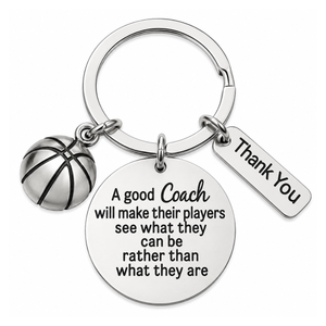 Basketball Coach Keychain with Inpirational Charms