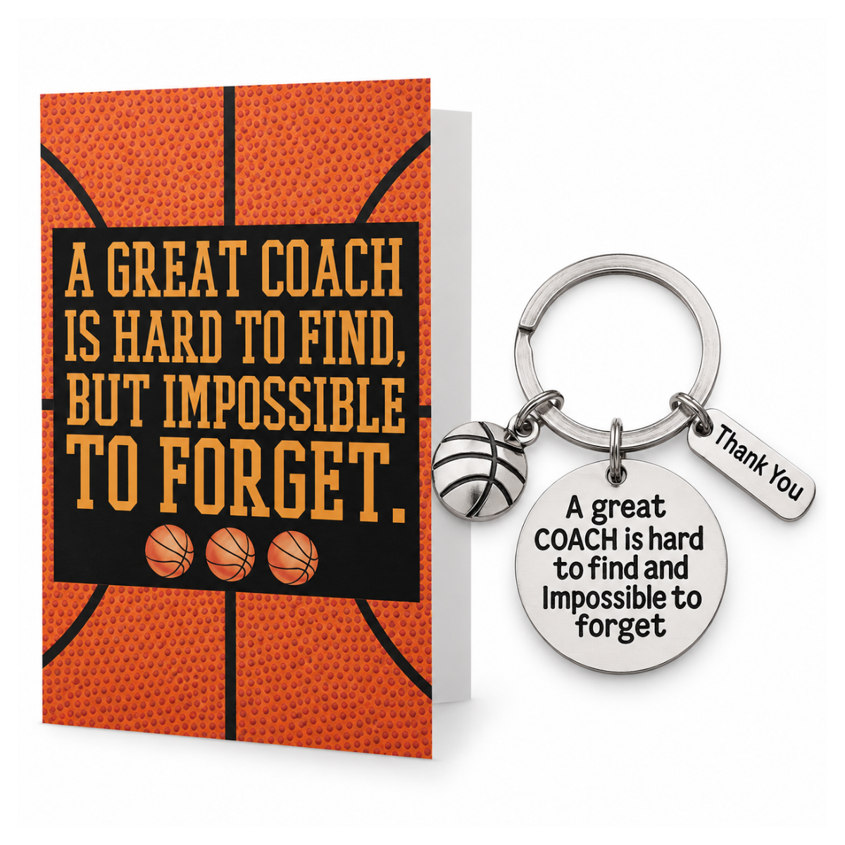 Basketball Coach Keychain & Card Bundle