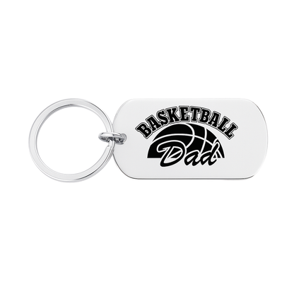 Basketball Dad Tog Tag Keychain