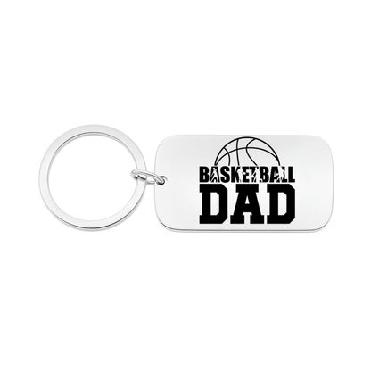 Basketball Dad Tog Tag Keychain