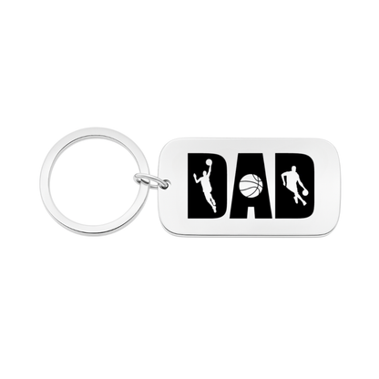 Basketball Dad Tog Tag Keychain