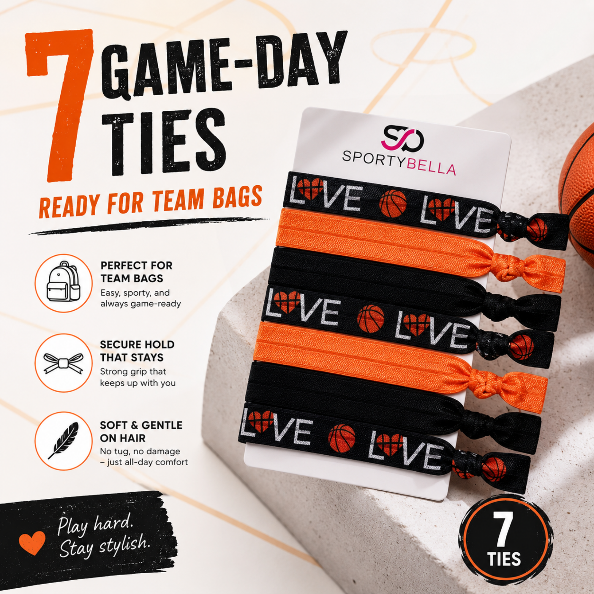 Basketball Hair Ties