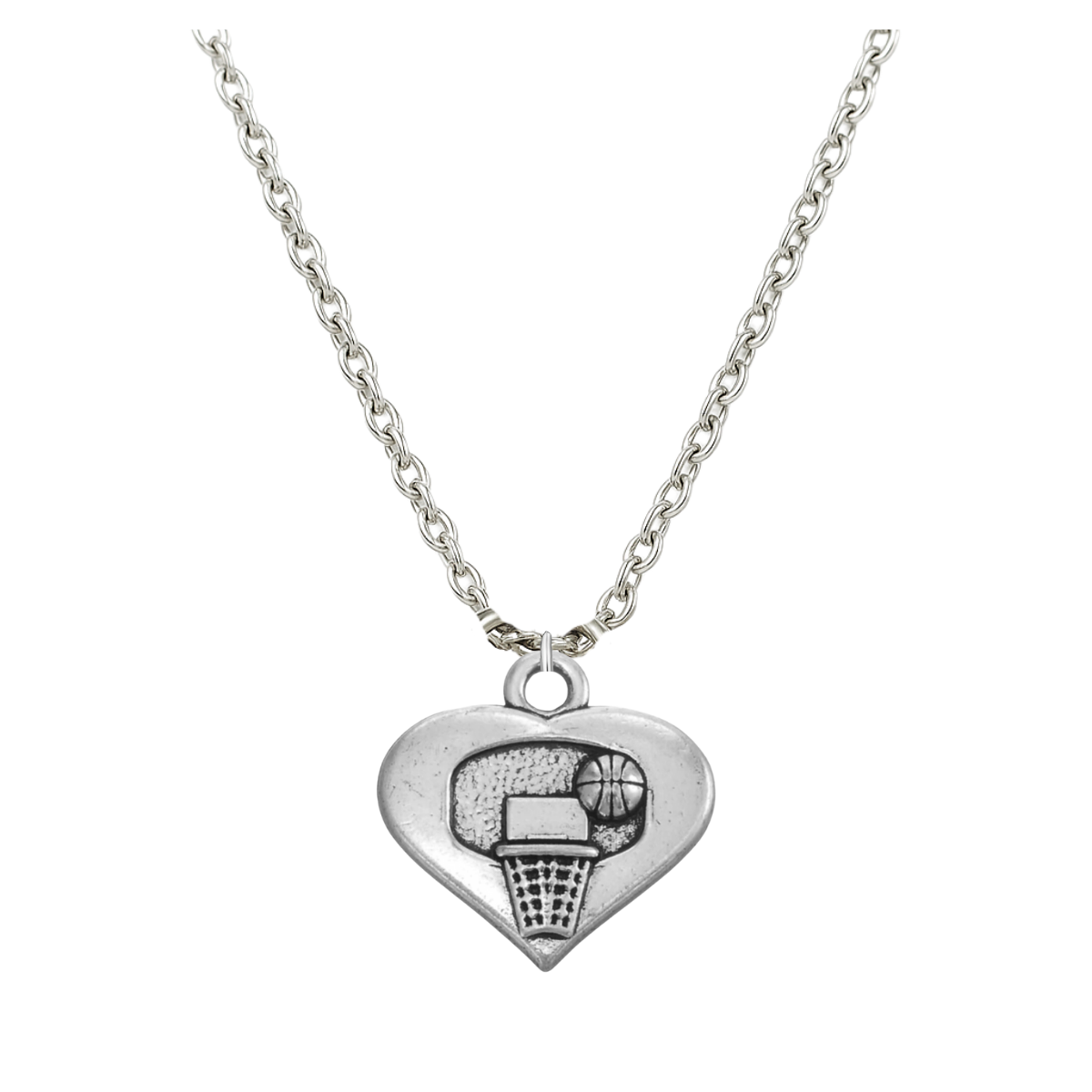 Basketball Heart Hoop Necklace