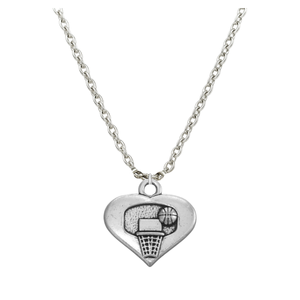 Basketball Heart Hoop Necklace