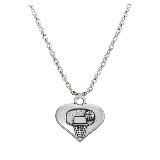 Basketball Heart Hoop Necklace