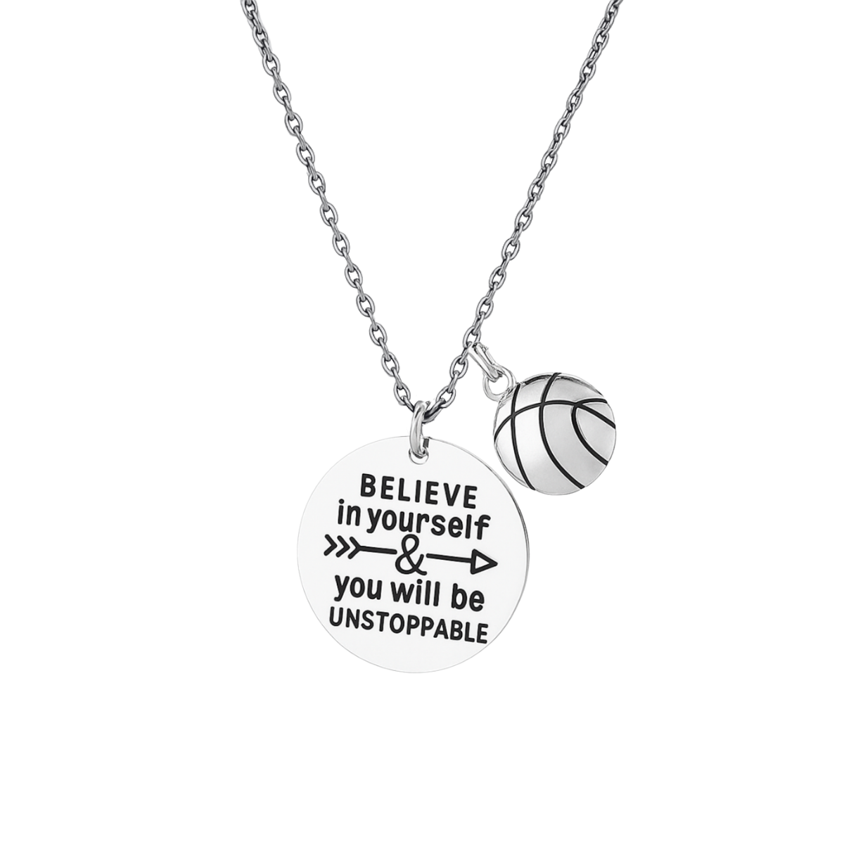 Basketball Necklaces with Inspirational Charms