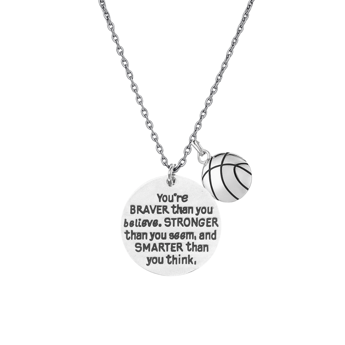 Basketball Necklaces with Inspirational Charms