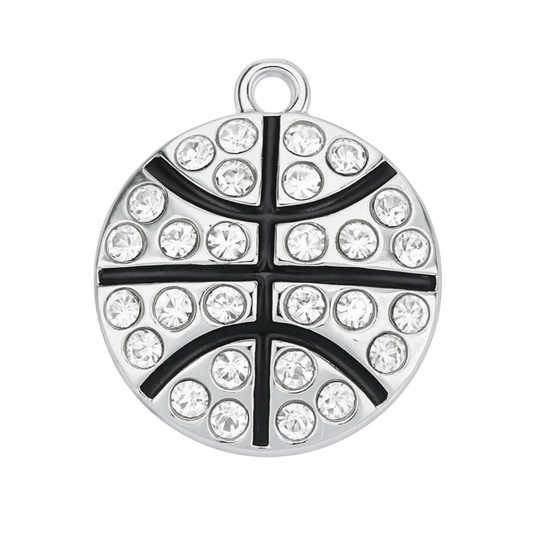 Basketball Rhinestone Charm