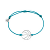 Aqua blue basketball charm bracelet with silver-tone charm on waterproof cord