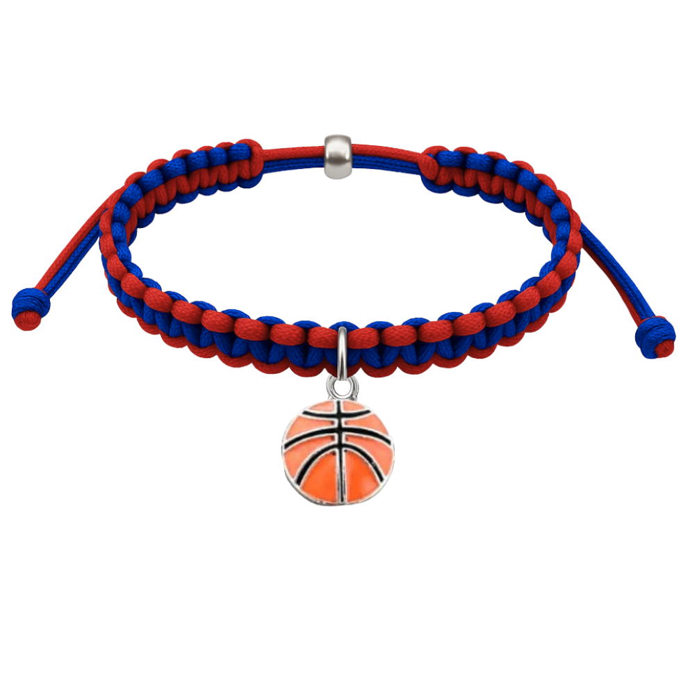 Basketball Multi Colored Charm Rope Bracelet - Pick Color