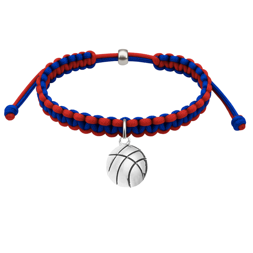 Basketball Multi Colored Charm Rope Bracelet - Pick Color