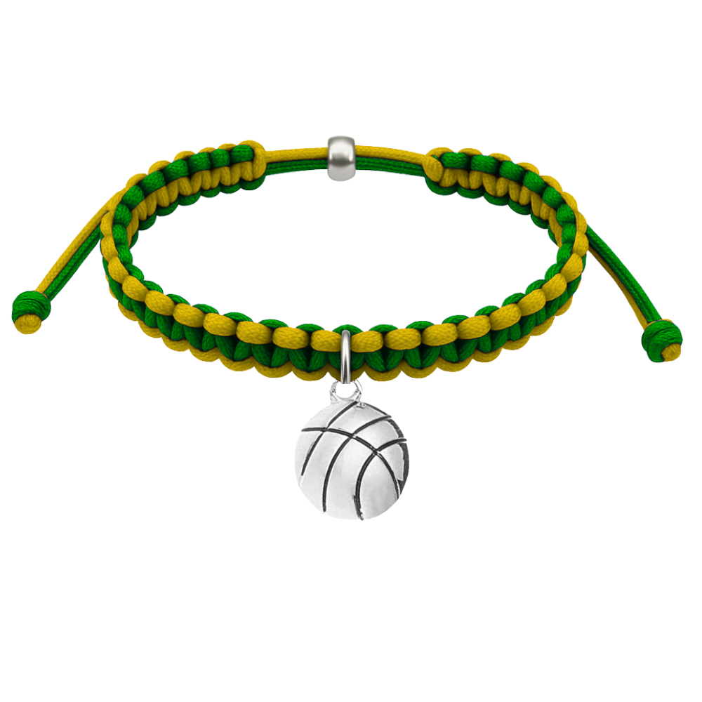 Basketball Multi Colored Charm Rope Bracelet - Pick Color