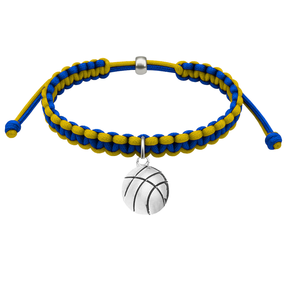 Basketball Multi Colored Charm Rope Bracelet - Pick Color