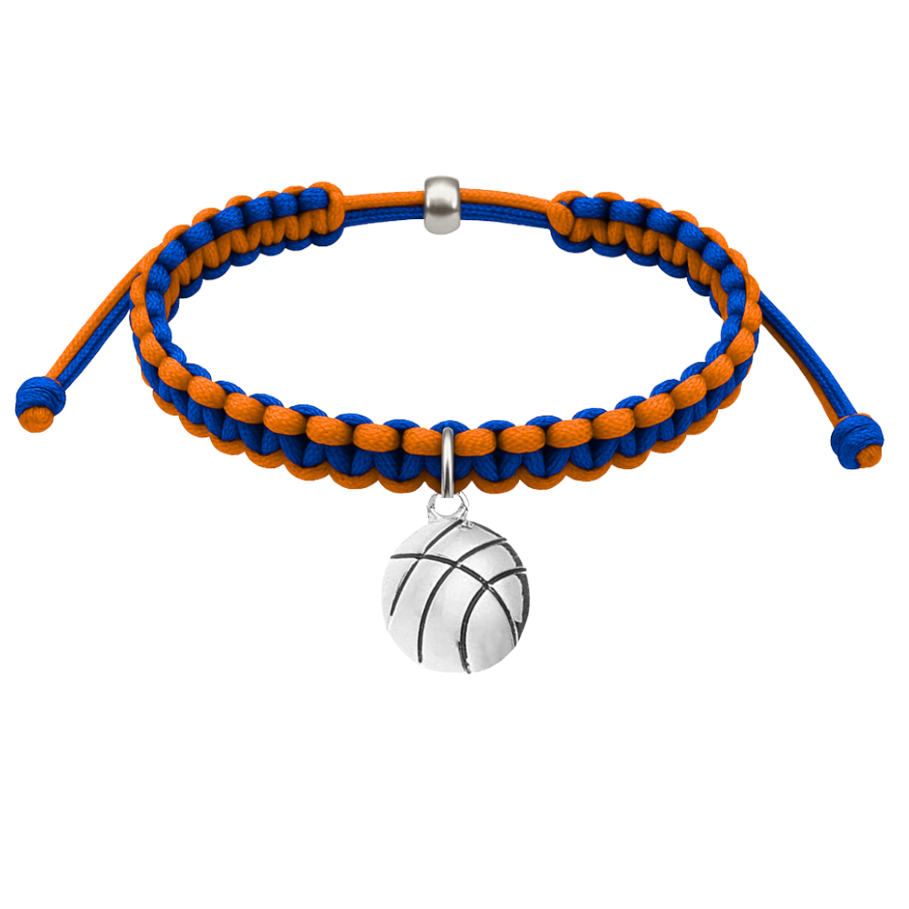 Basketball Multi Colored Charm Rope Bracelet - Pick Color