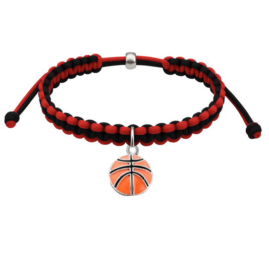 Basketball Multi Colored Charm Rope Bracelet - Pick Color