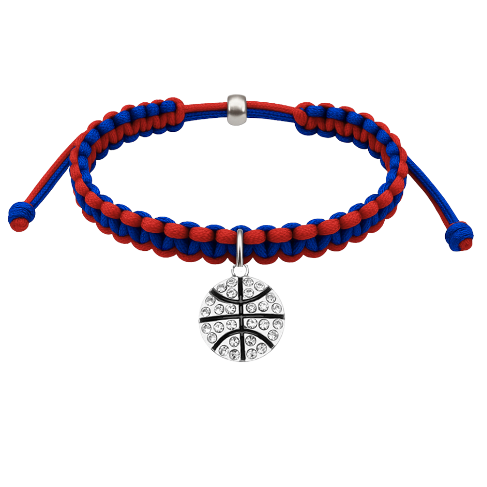 Basketball Multi Colored Charm Rope Bracelet - Pick Color