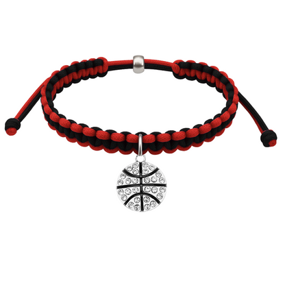 Basketball Multi Colored Charm Rope Bracelet - Pick Color