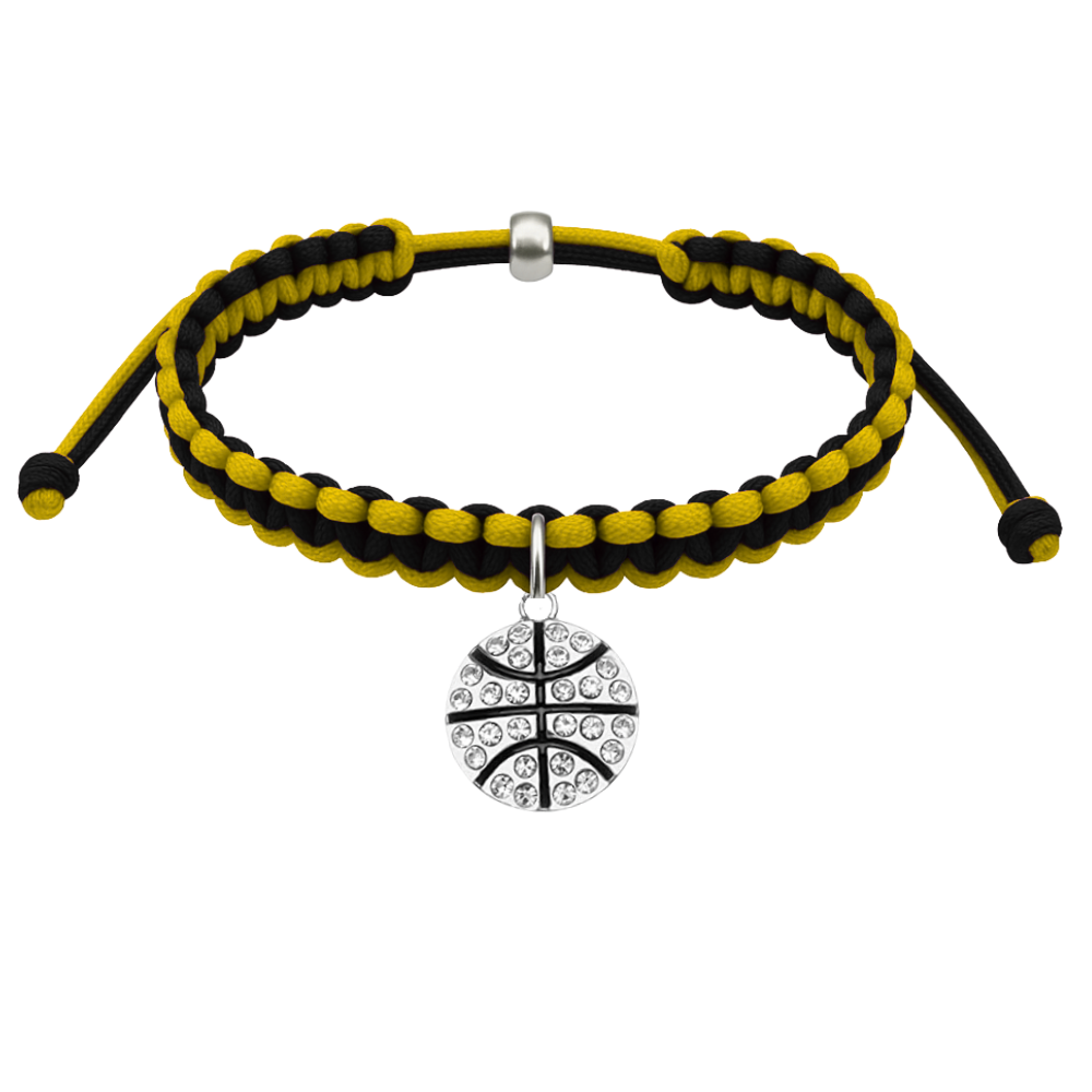 Basketball Multi Colored Charm Rope Bracelet - Pick Color