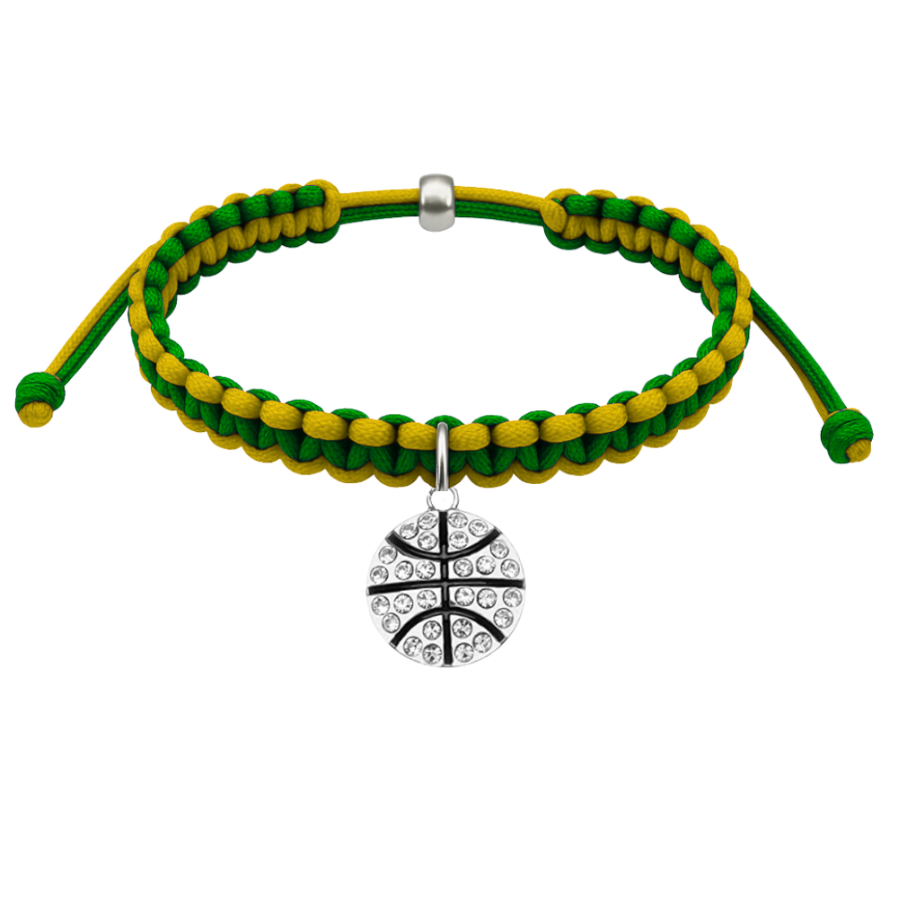 Basketball Multi Colored Charm Rope Bracelet - Pick Color