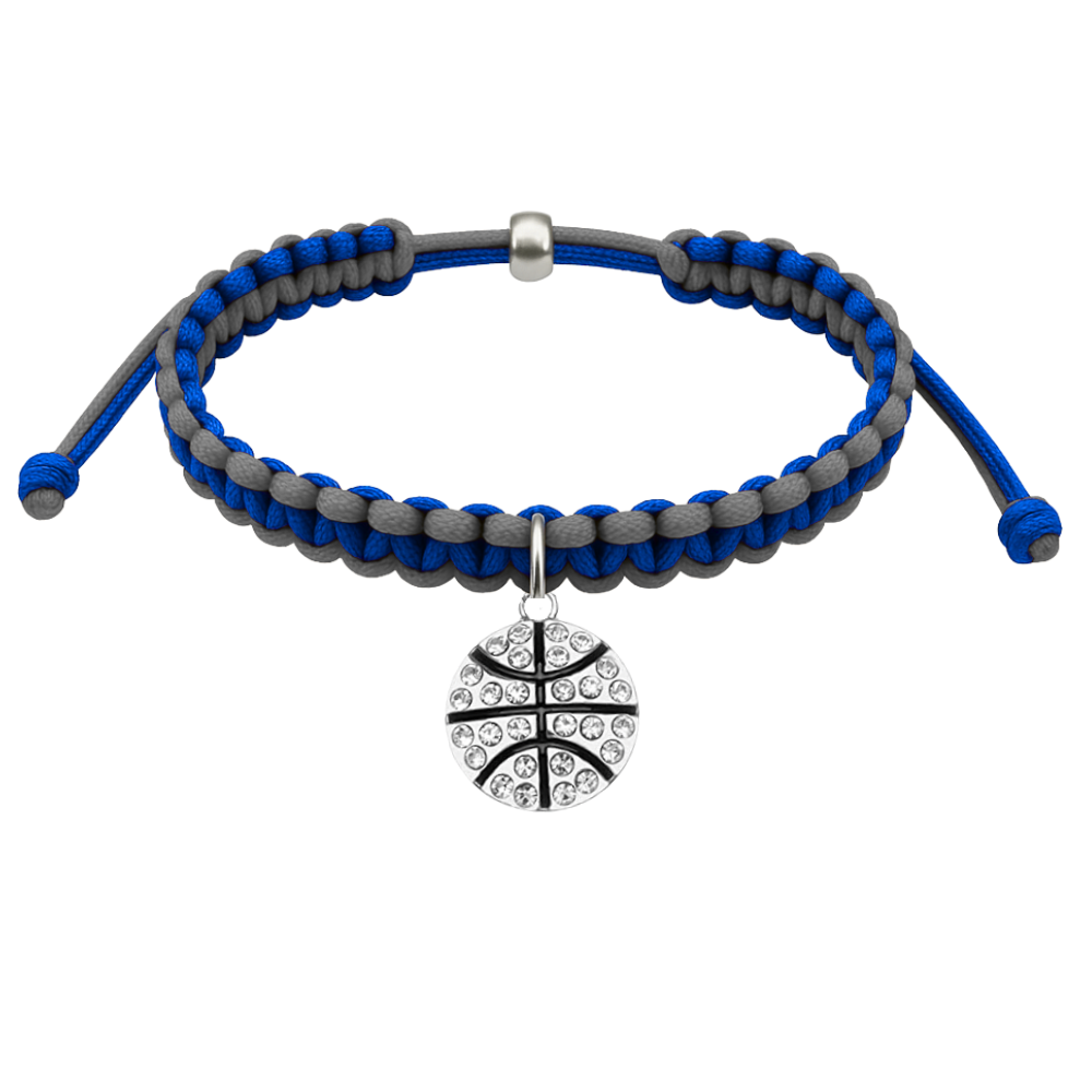 Basketball Multi Colored Charm Rope Bracelet - Pick Color
