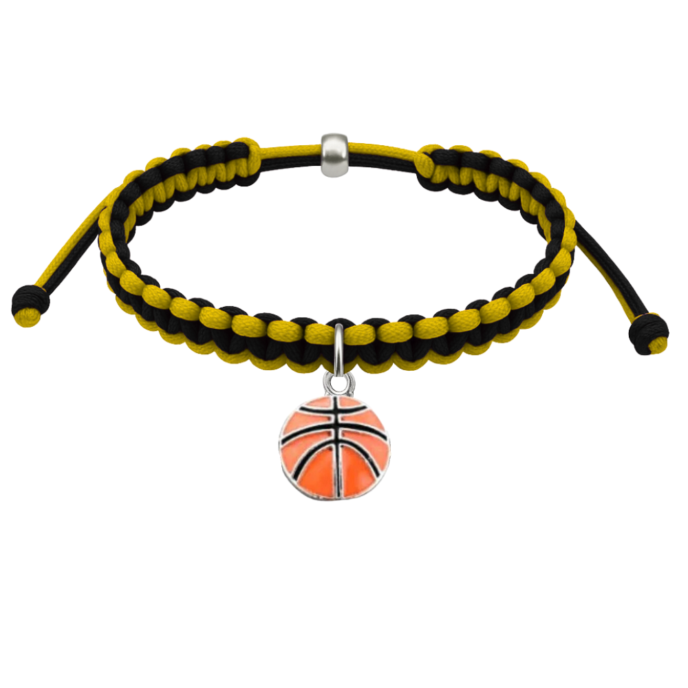 Basketball Multi Colored Charm Rope Bracelet - Pick Color