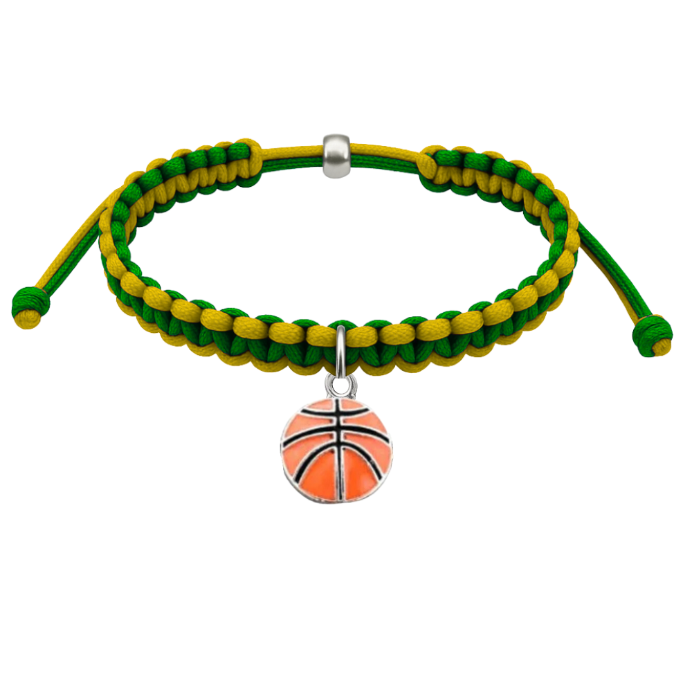 Basketball Multi Colored Charm Rope Bracelet - Pick Color