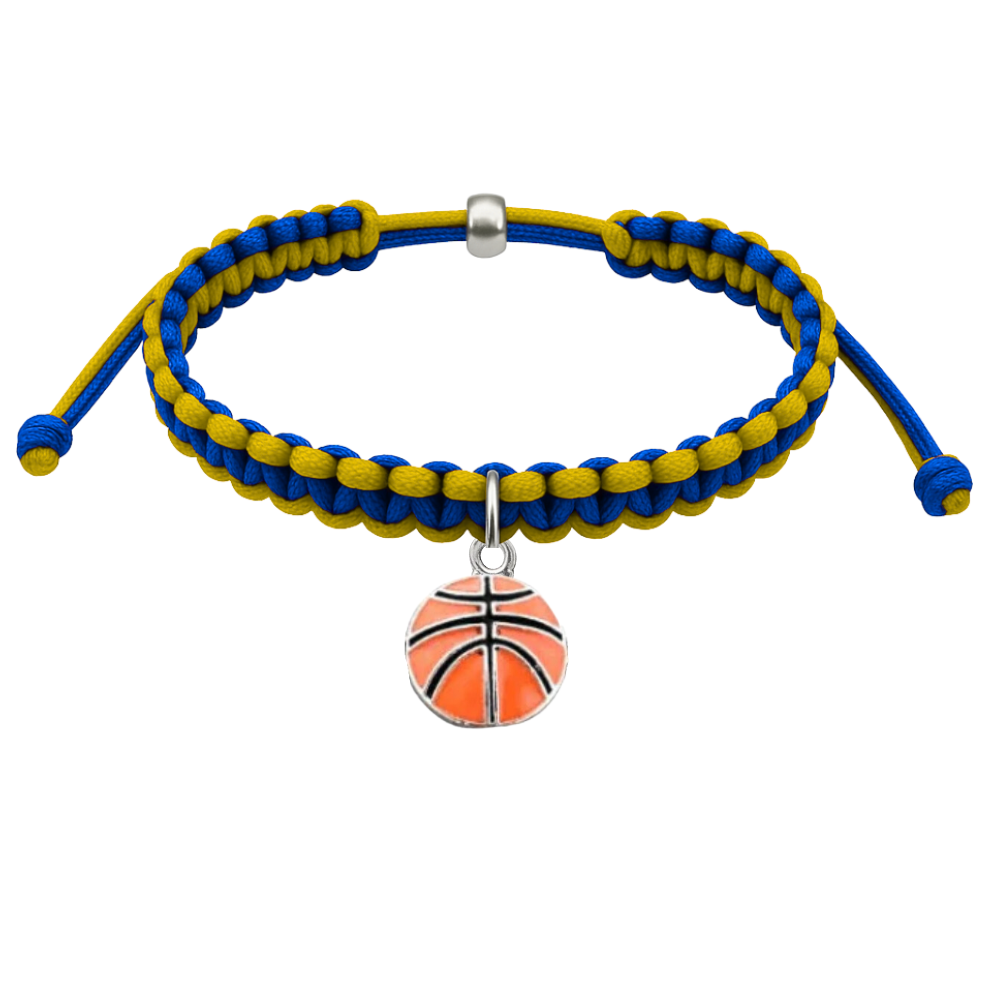 Basketball Multi Colored Charm Rope Bracelet - Pick Color