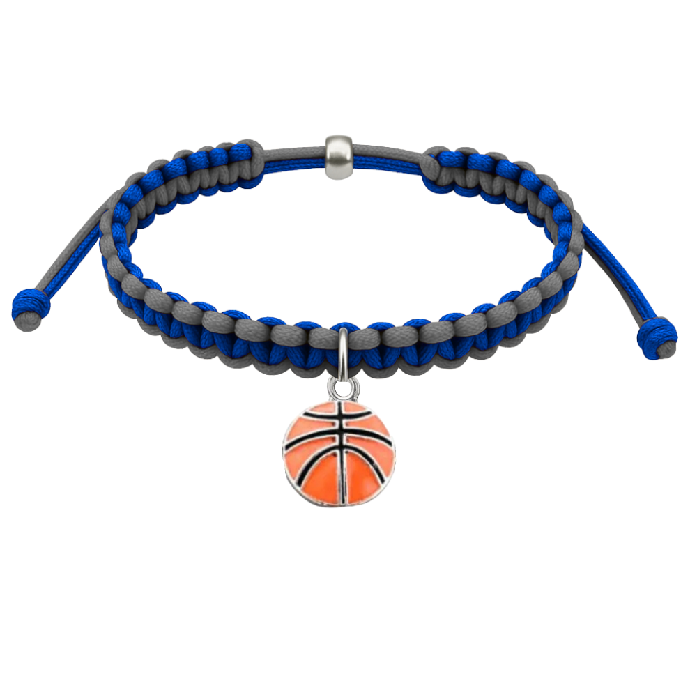 Basketball Multi Colored Charm Rope Bracelet - Pick Color