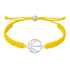 Yellow basketball rope bracelet with stainless steel charm, great gift for basketball fans and players