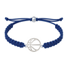 Navy Blue basketball rope bracelet with stainless steel basketball charm, perfect team or coach gift