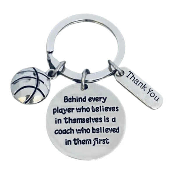 Basketball Coach Keychain with Inpirational Charms