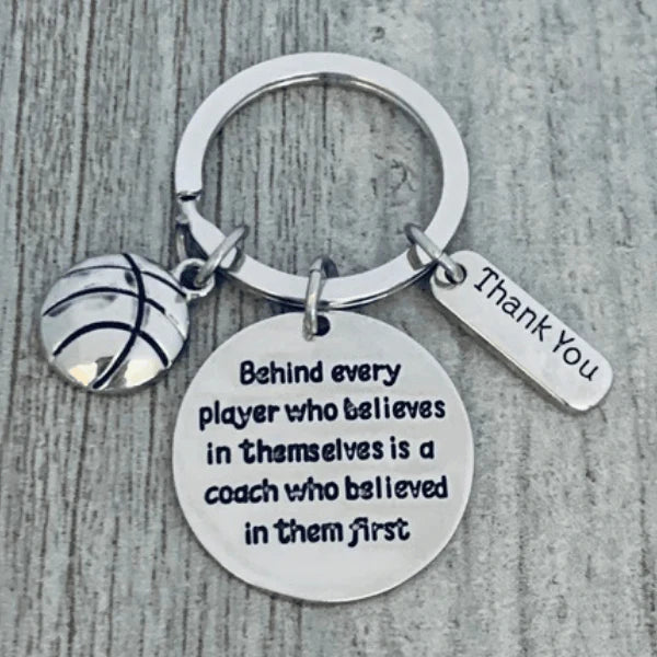 Basketball Coach Keychain with Inpirational Charms