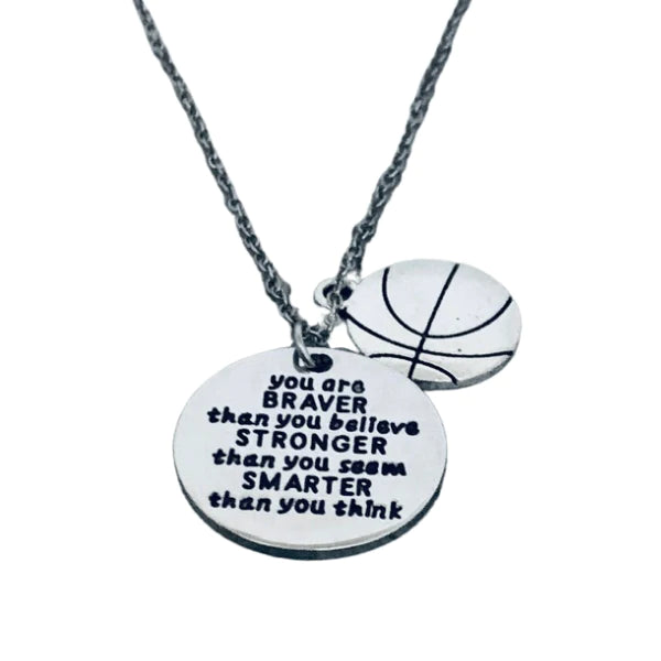Basketball Necklaces with Inspirational Charms
