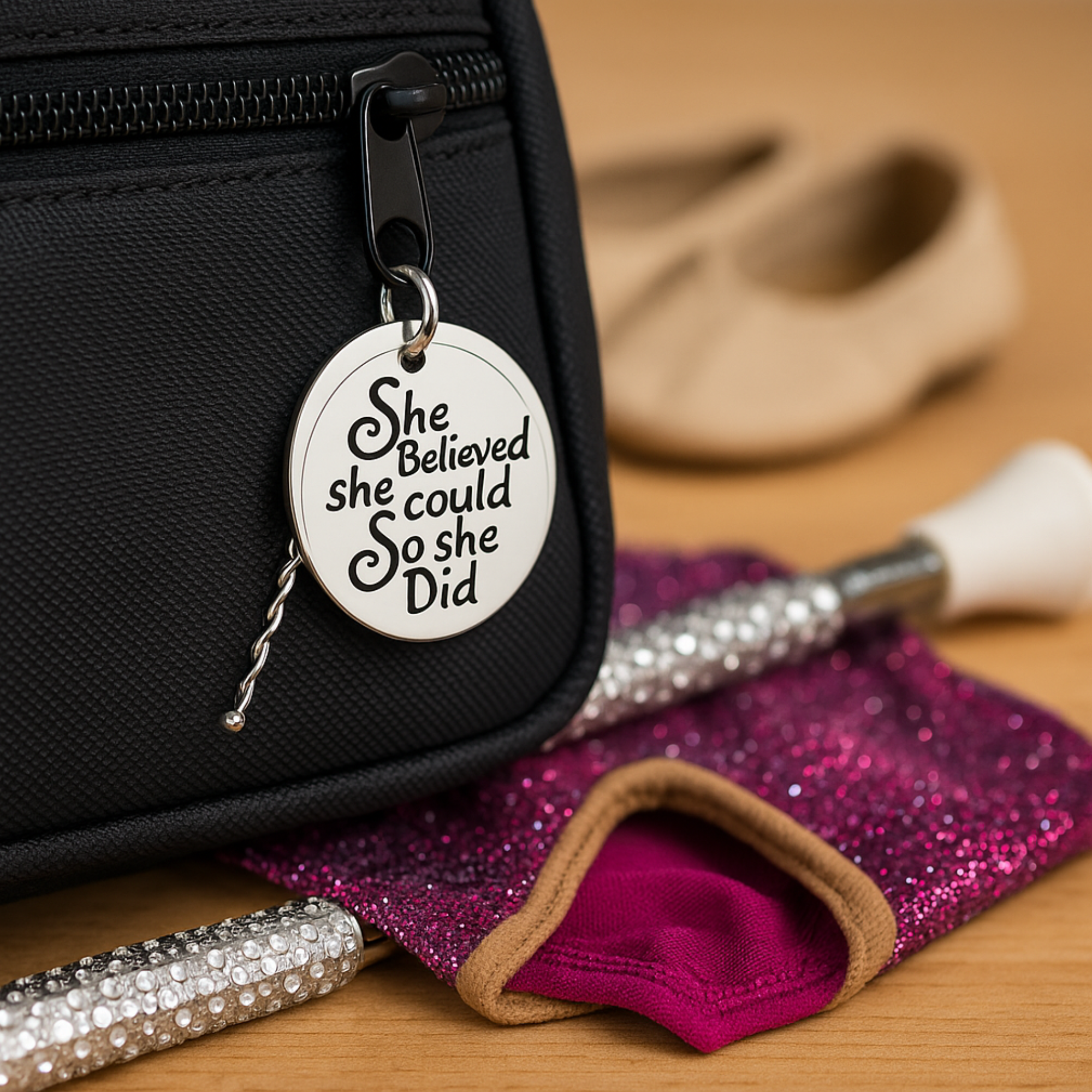 Baton Twirling She Did Keychain