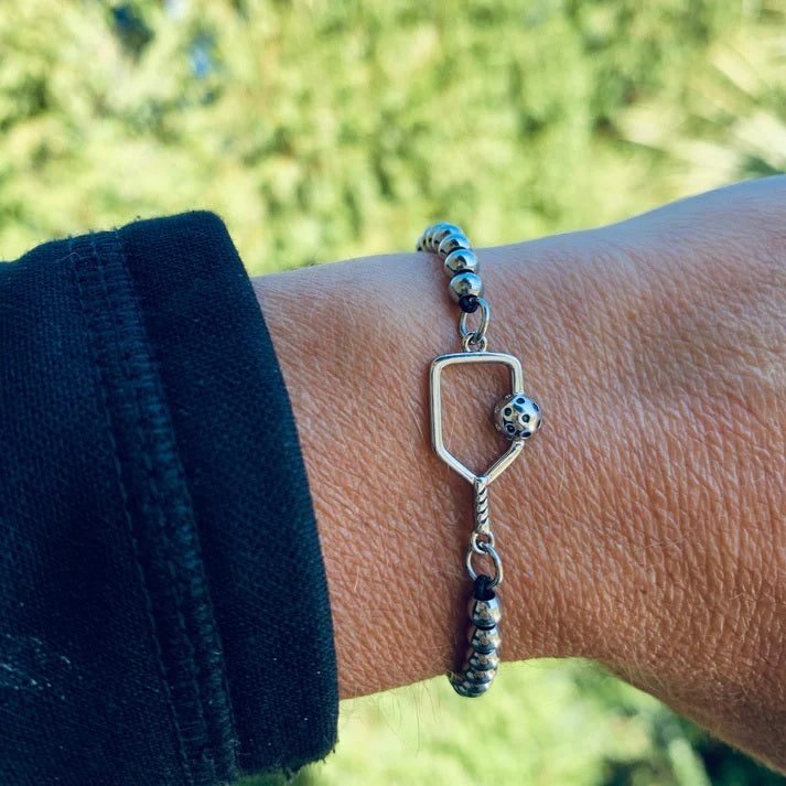 Beaded Pickleball Bracelet on the Wrist