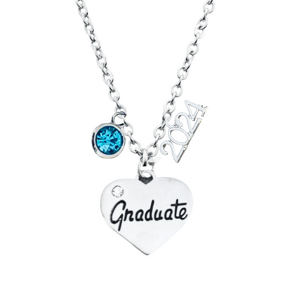 Personalized 2024 Graduation Necklace with Birthstone