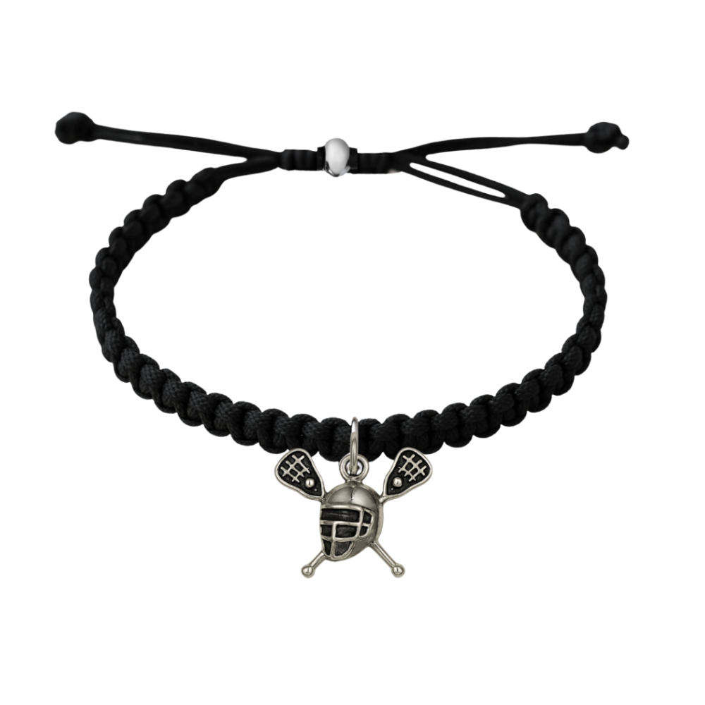 Lacrosse Helmet & Sticks Adjustable Rope Bracelet