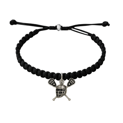 Lacrosse Helmet & Sticks Adjustable Rope Bracelet