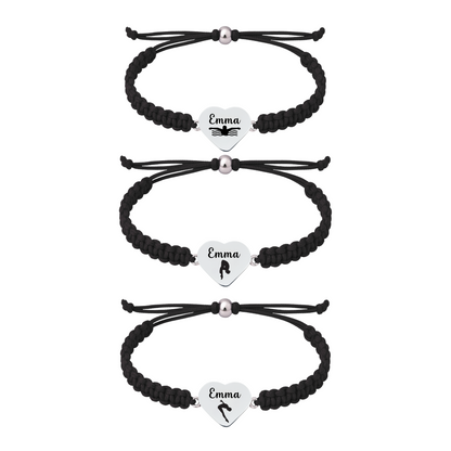 Set of stacked swim charm bracelets in various design