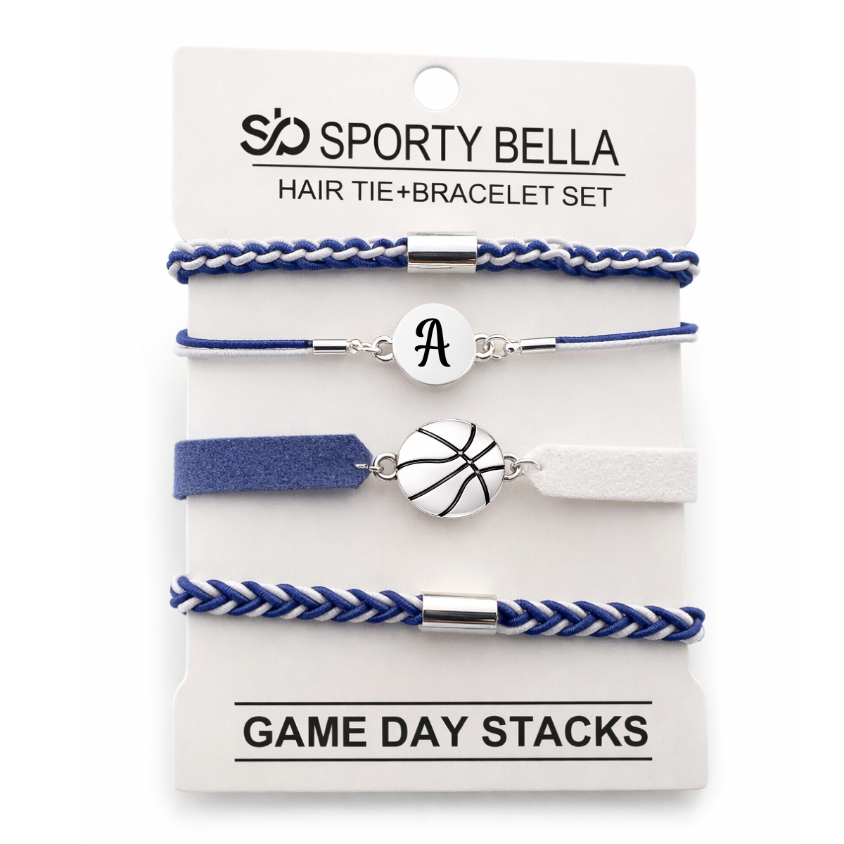 Personalized Basketball Hair Tie Bracelet Sets