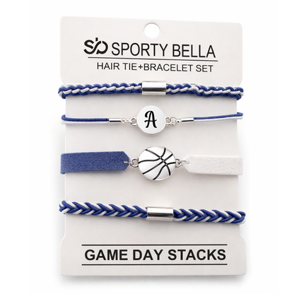 Personalized Basketball Hair Tie Bracelet Sets