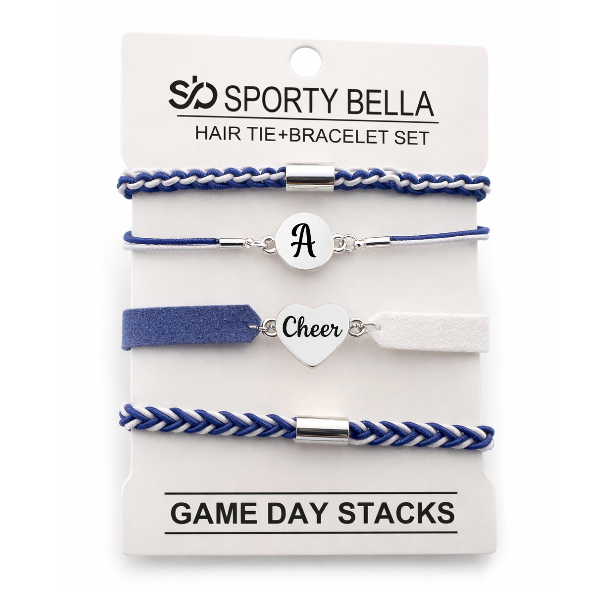 Personalized Cheer Hair Tie Bracelet Sets