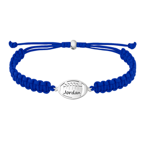 Personalized Engraved Football Rope Bracelet - Pick Color